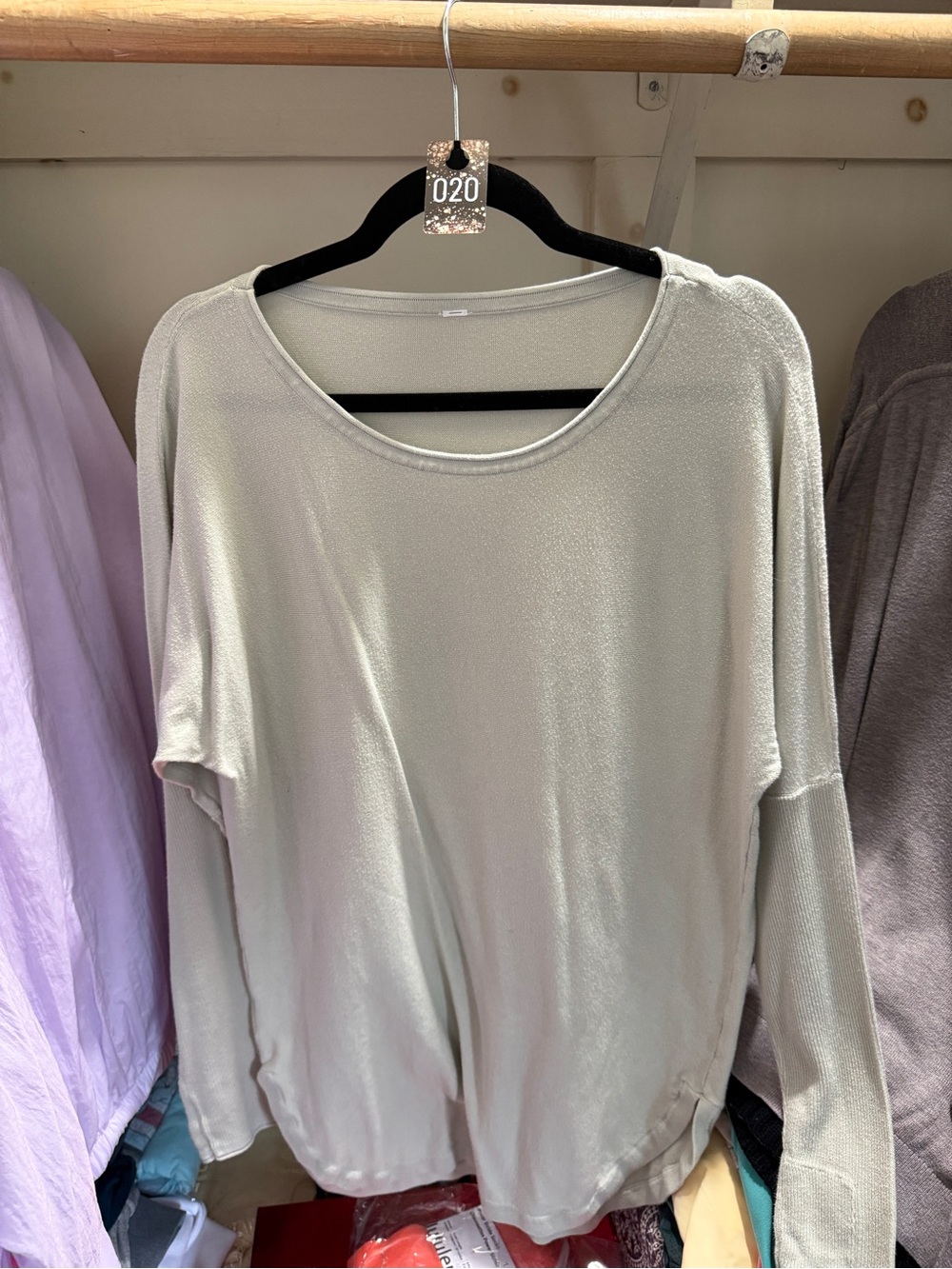 020 lululemon athletica Sage Green Scoop Neck Long Sleeve Top
